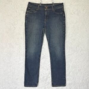 Levi's Womens Jeans 526 Slender Straight Leg Blue Denim Dark Wash Mid Rise 14
